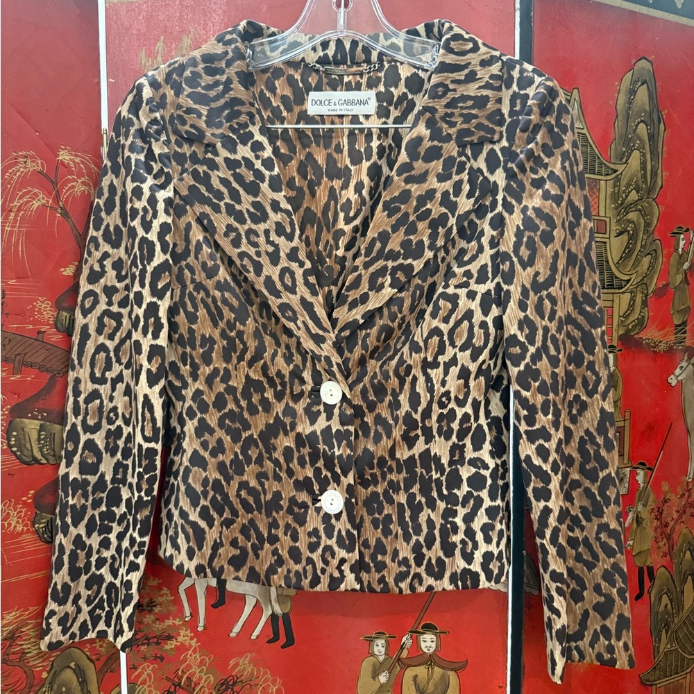 SS 1997 DOLCE AND GABBANA SKIRT SUIT IN LEOPARD SIZE 38 SET SMALL - Picture 4 of 5